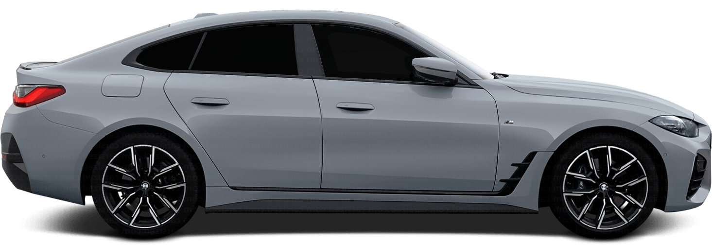 A red sports car with black wheels on a white background.