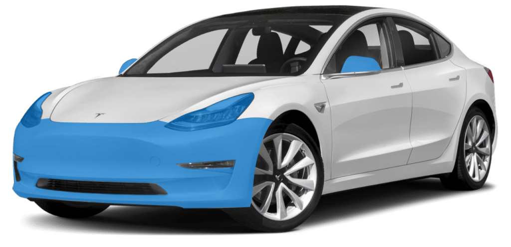 A blue honda civic hatchback is shown on a white background.