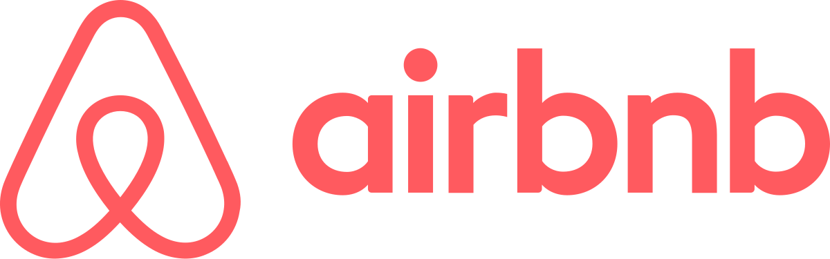 A red airbnb logo on a white background