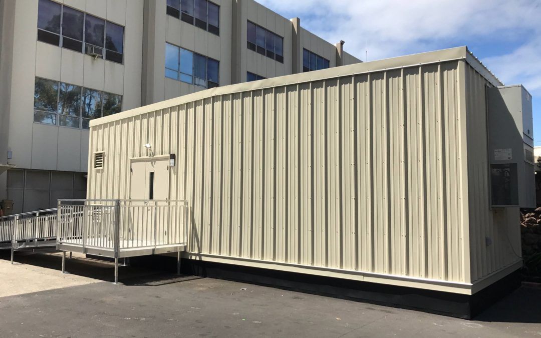 Interior of a modular CT scanner with diagnostic imaging equipment