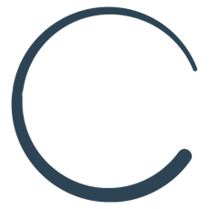 Dark blue partial circle.