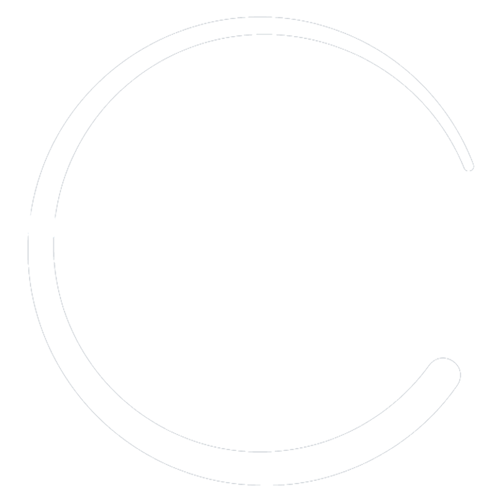 White outline of the letter 