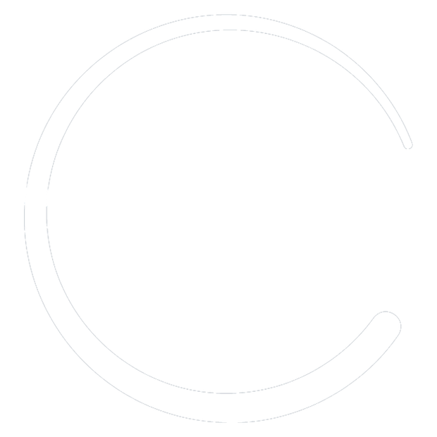White outline of the letter 
