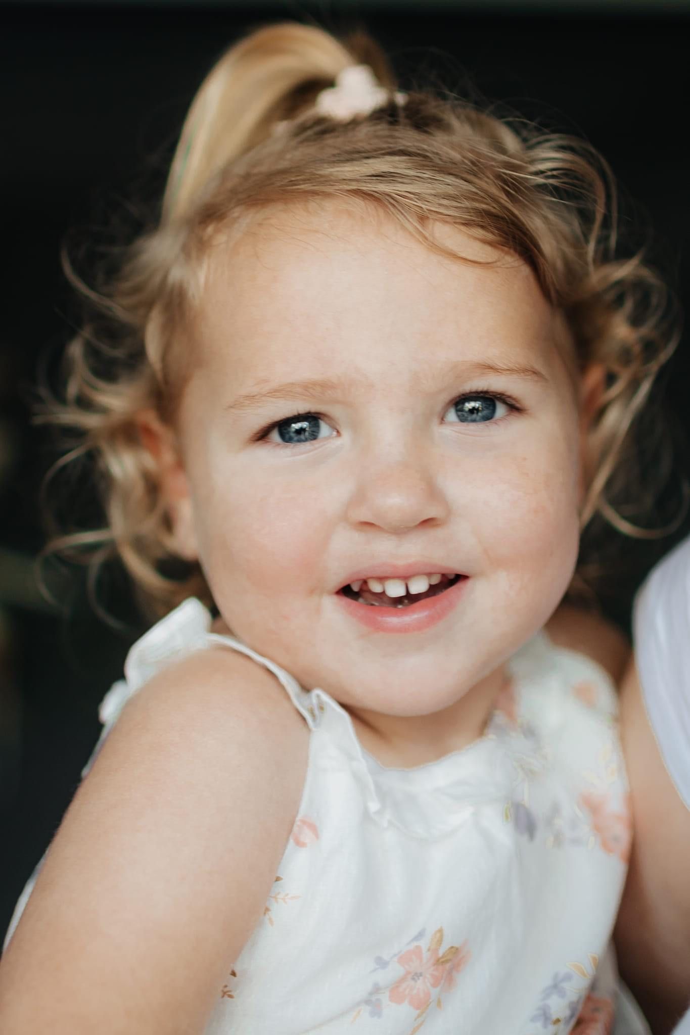 Child ready for her first dental care visit. Child ready for her first dental care visit.