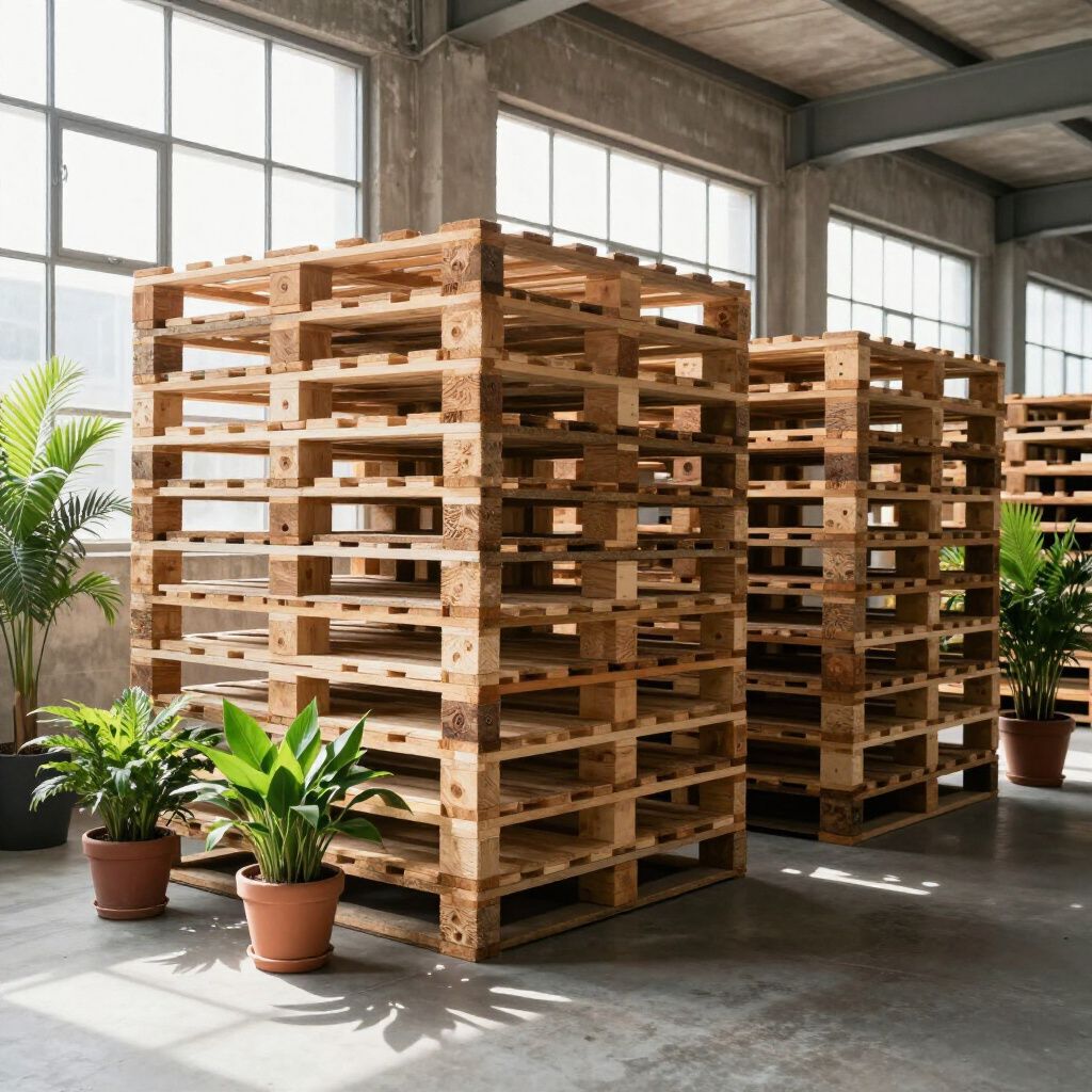 Gabelstapler in einem Lagerhaus, die Waren zwischen mit Kisten gefüllten Regalen transportieren.