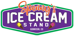 a sign that says ' spenny 's ice cream stand gunnison co ' on it