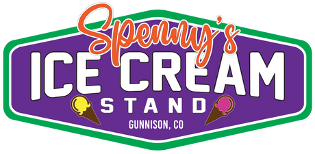 a logo for sperry 's ice cream stand in gunnison co