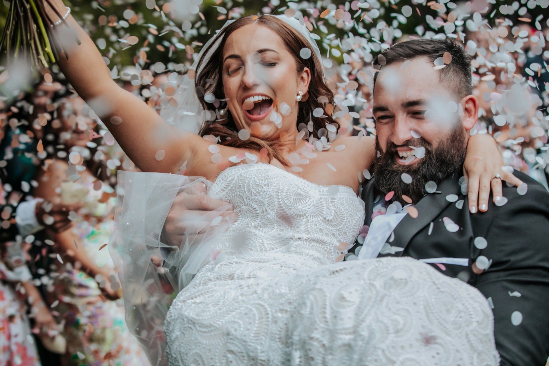 Wedding couple inside limousine — Limousine Hire in Central Coast, NSW
