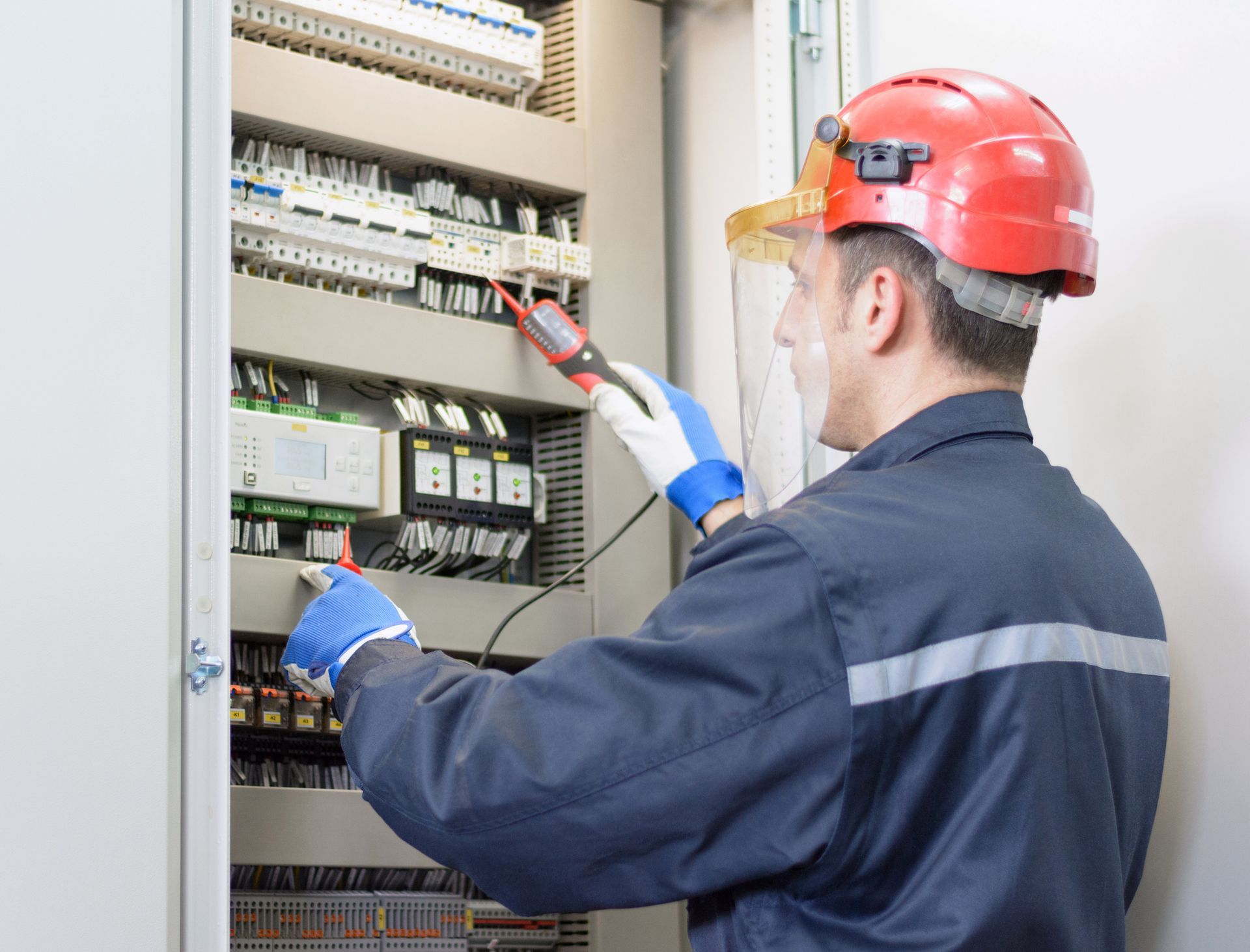 Electrician Testing For Voltage — Newcastle, NSW — Mainlec Australia Pty Ltd