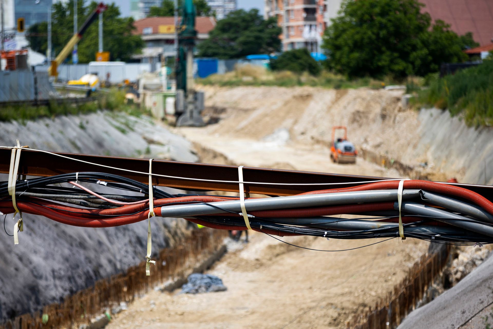 Electric Cables On A Construction Site — Newcastle, NSW — Mainlec Australia Pty Ltd