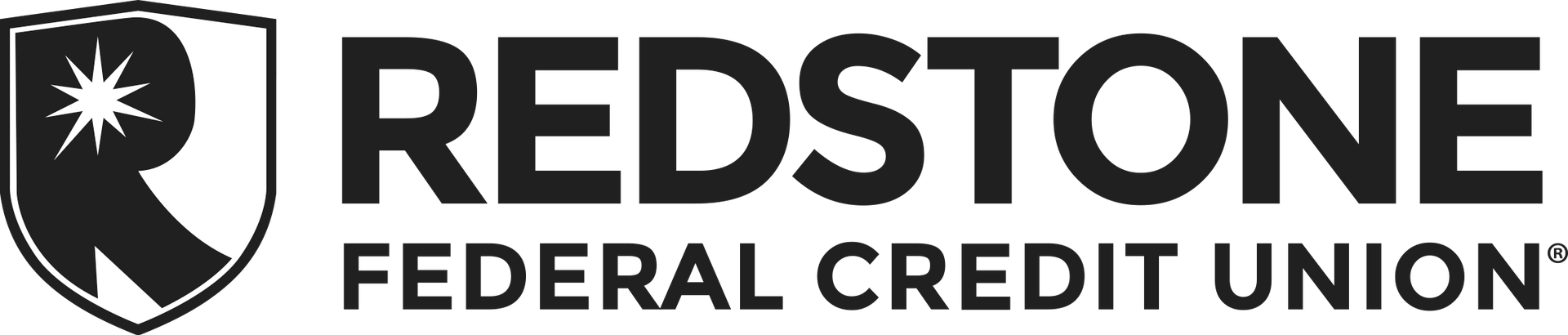 Redstone Federal Credit Union logo: black text and emblem on white background.