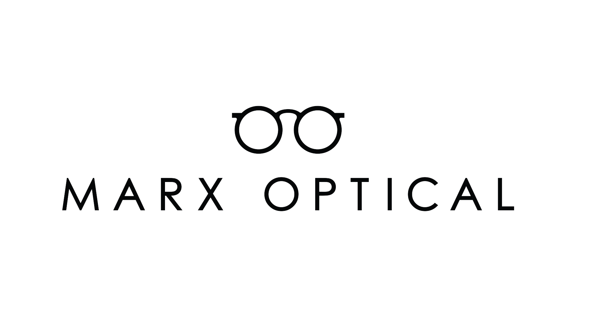 Logo of Marx Optical, with eyeglasses icon above the company name.
