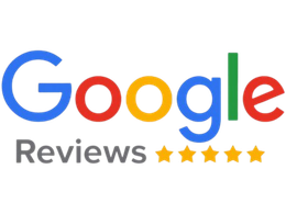 The google reviews logo has five stars on it.