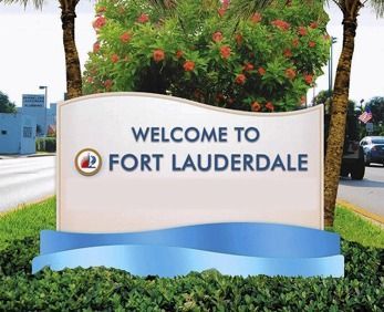 A sign that says welcome to fort lauderdale on it