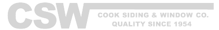 A logo for csw cook siding and window co. quality since 1954