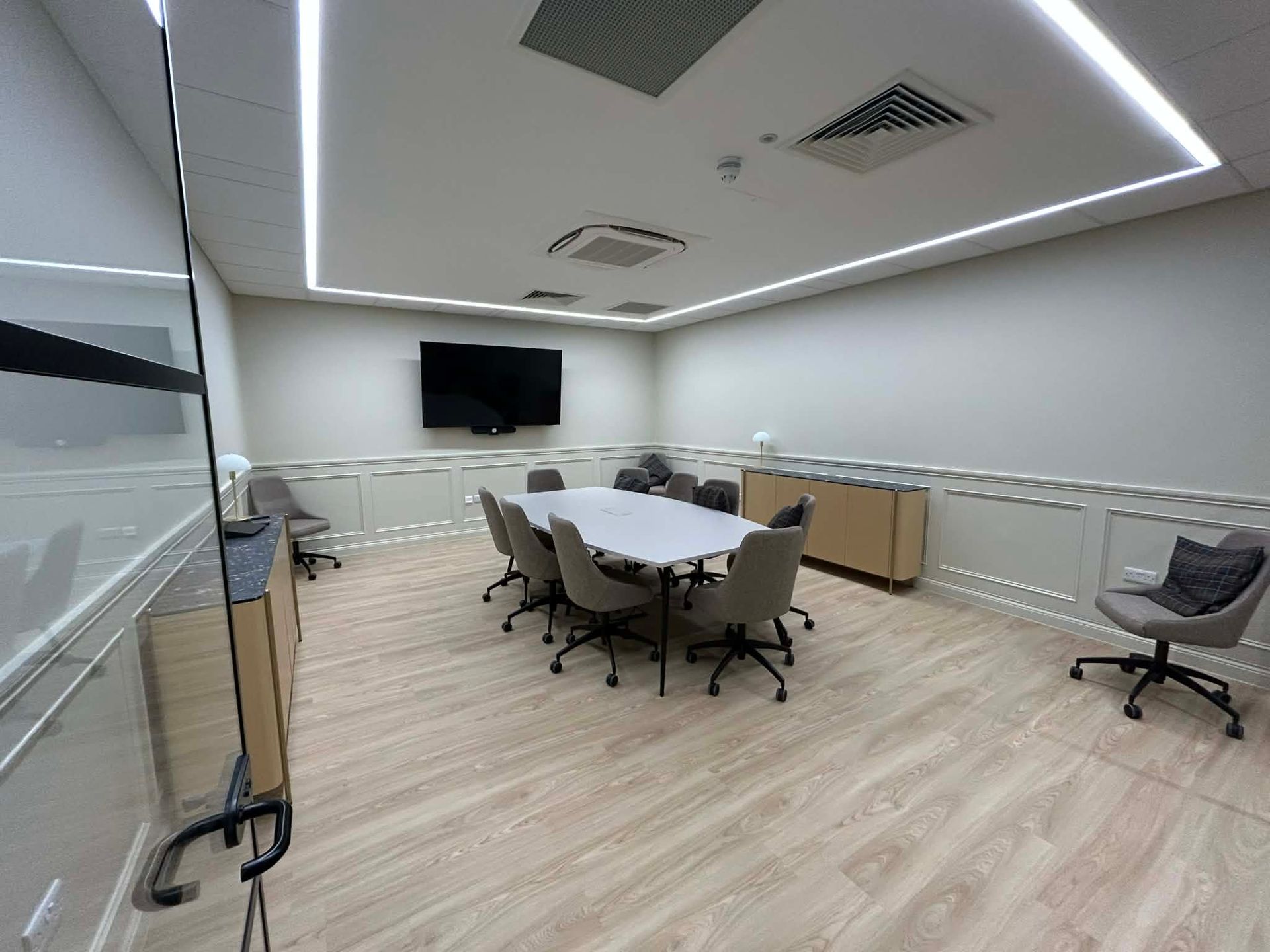 Offices at Barbour Jarrow after final sparkle clean ready for handover