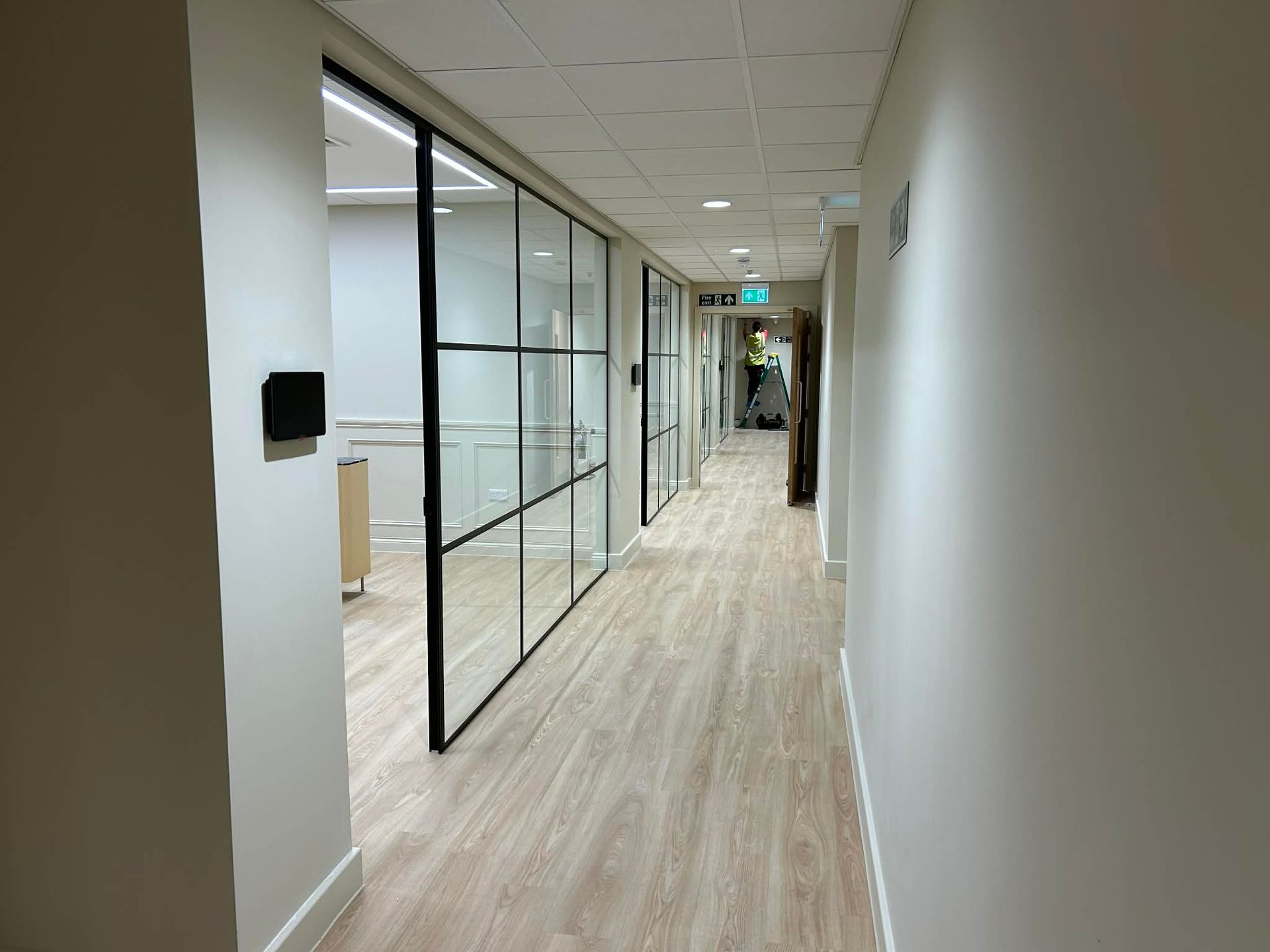 Offices at Barbour Jarrow after final sparkle clean ready for handover