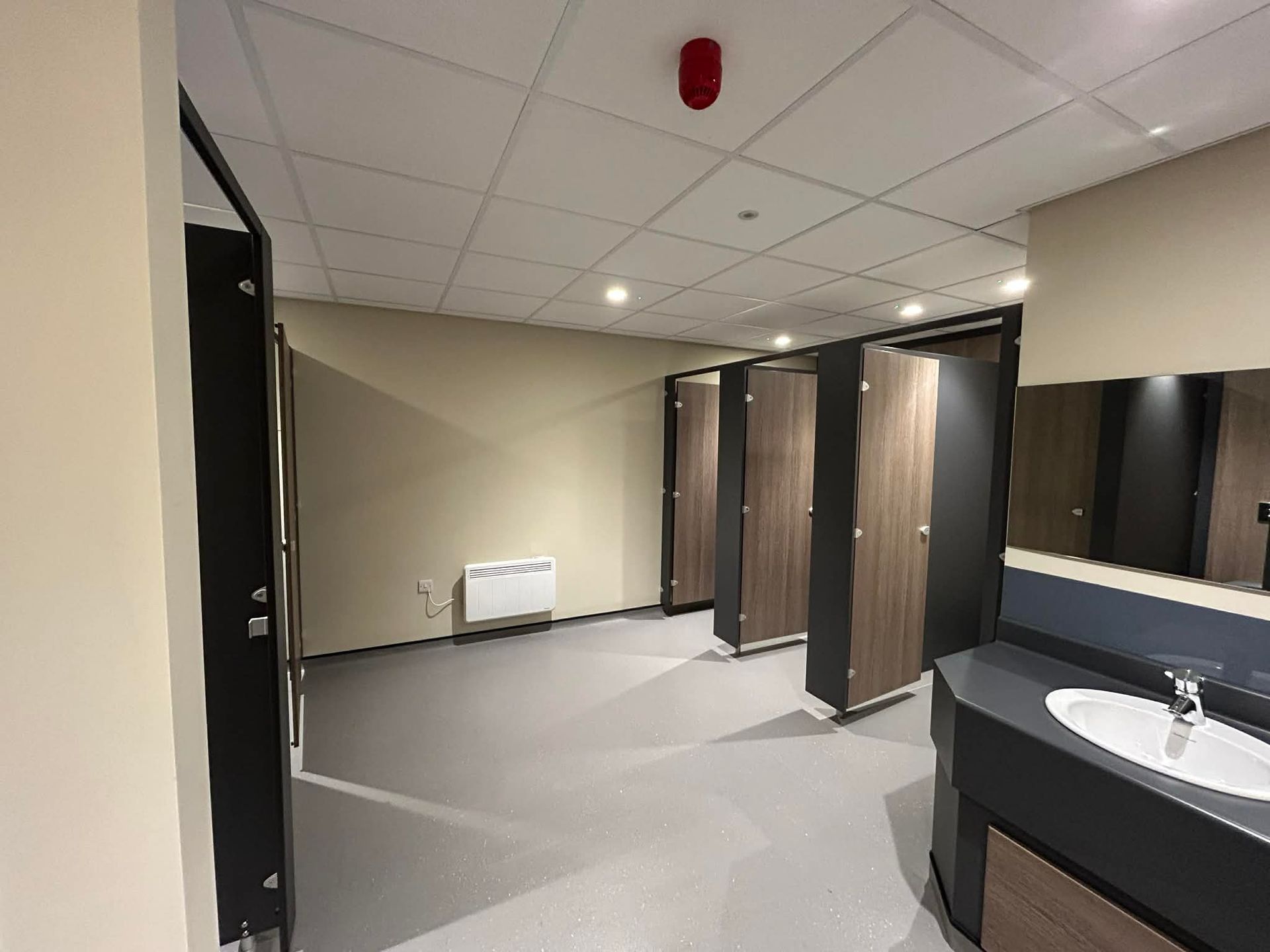 Toilets at Barbour Jarrow after final sparkle clean ready for handover