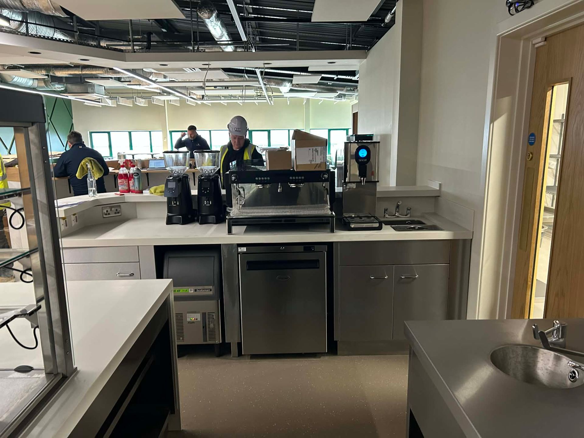 Kitchens at Barbour Jarrow after final sparkle clean ready for handover