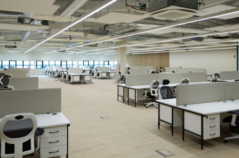 Offices at Barbour Jarrow after final sparkle clean ready for handover