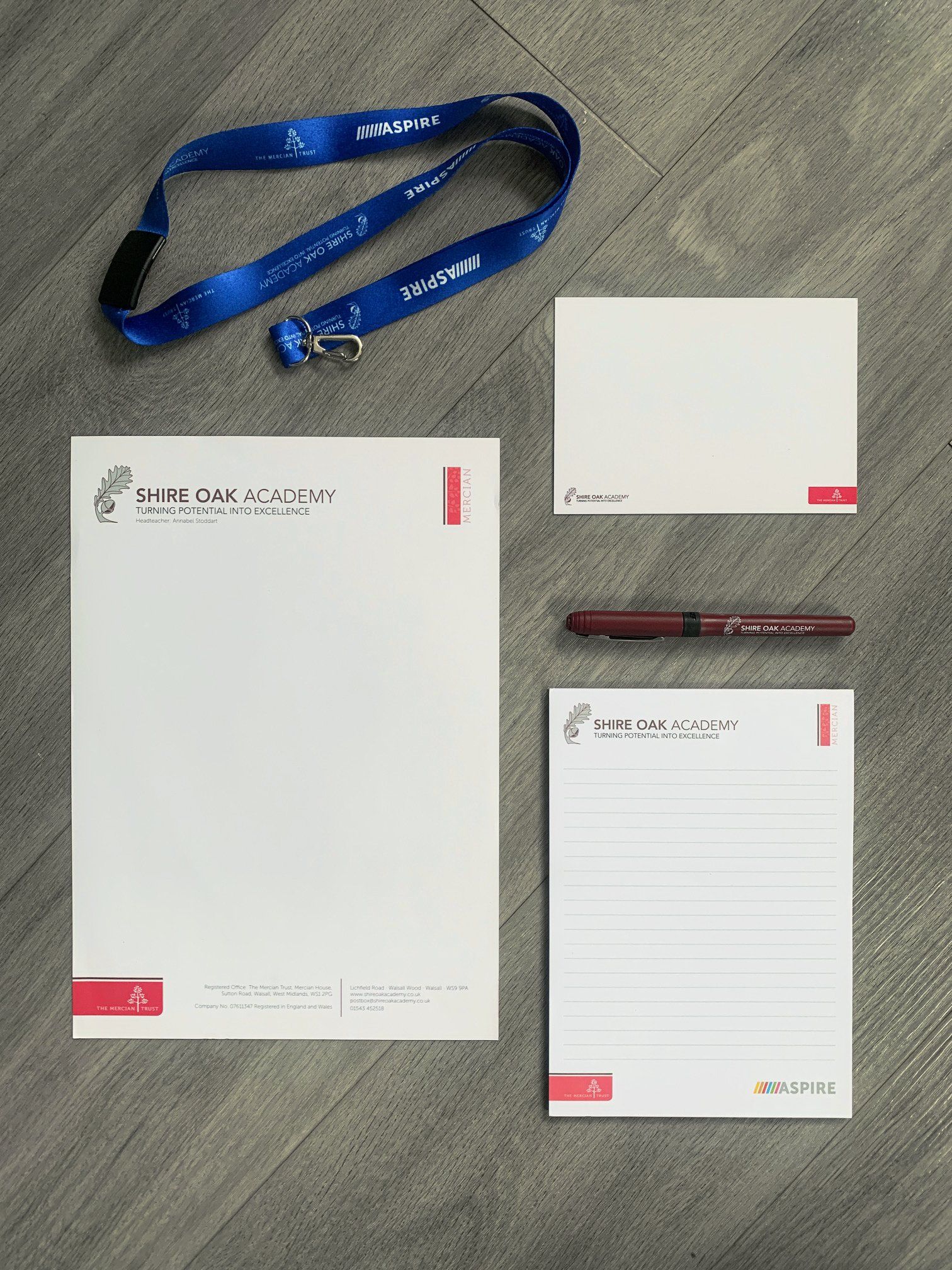 Shire Oak Academy - Letterhead Paper, Notepad, Compliment slip, Business Card - Design & Print