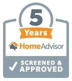 It is a badge that says `` 5 years home advisor screened and approved ''.