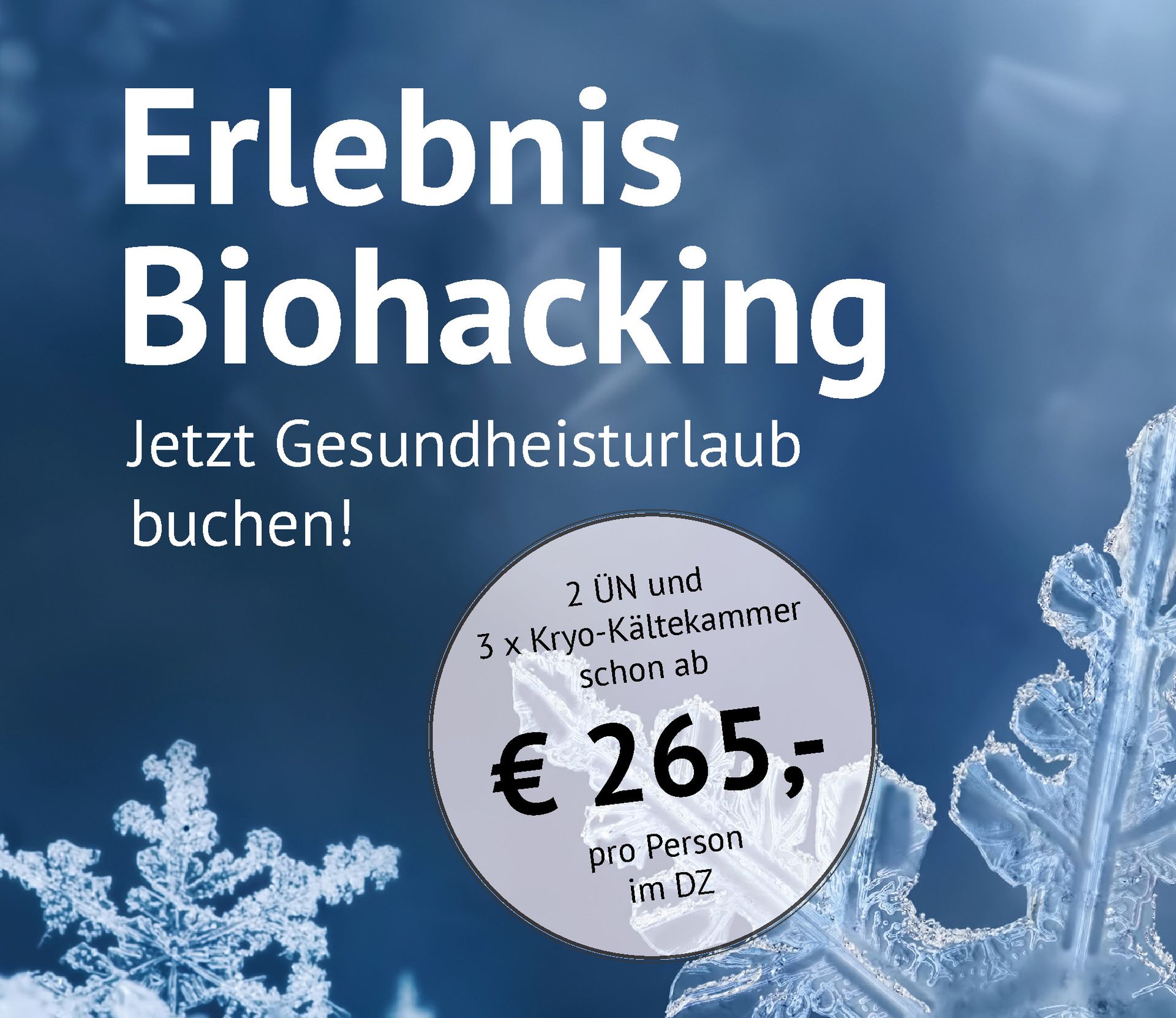 Werbebild für Erlebnis Biohacking Pakete mit dem Slogan