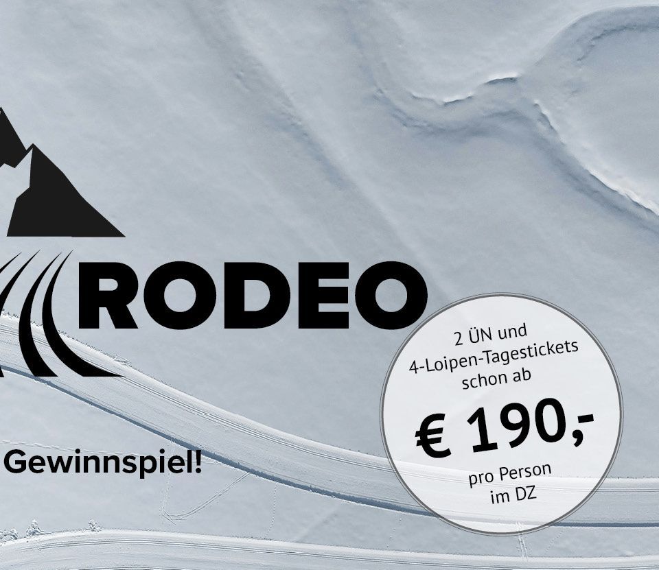 Werbebild mit einem springenden Skifahrer und der Marke 