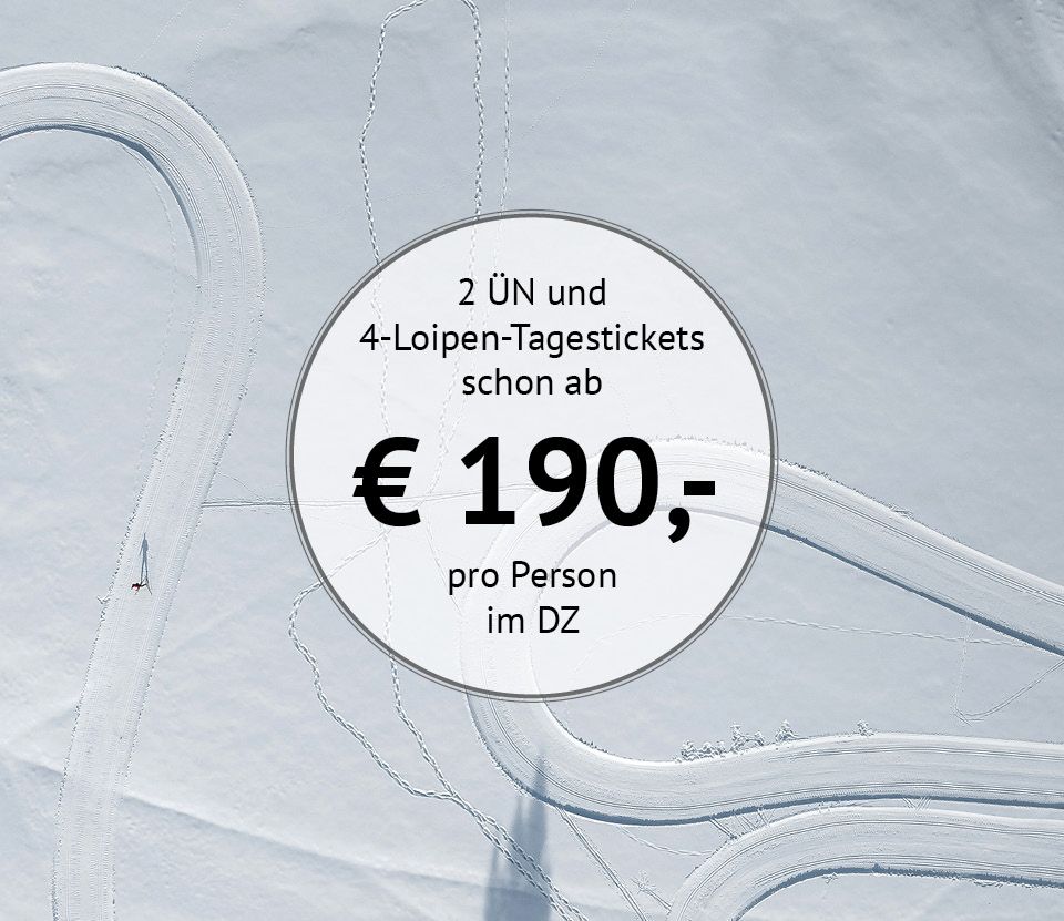 Werbebild mit einem springenden Skifahrer und der Marke 