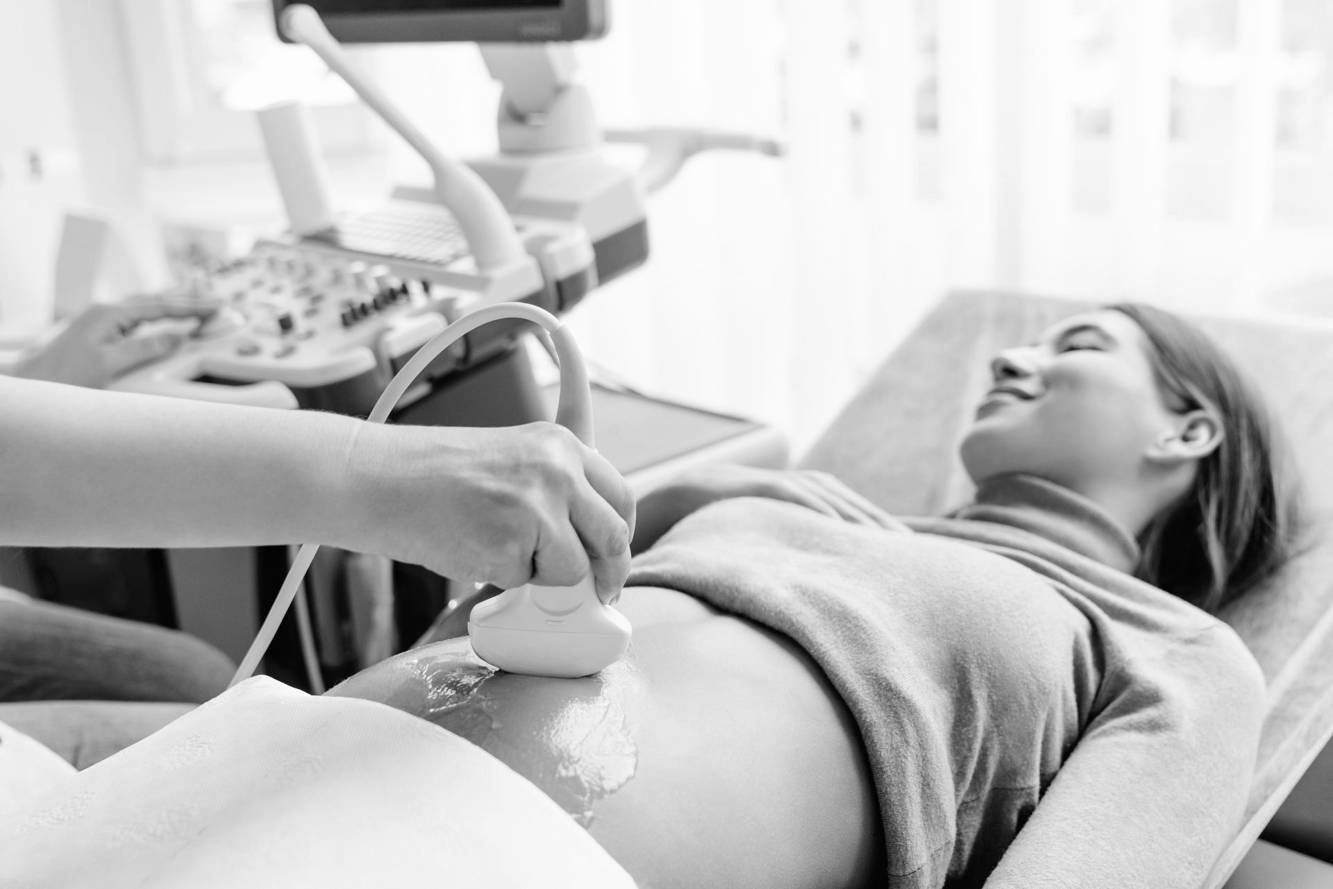 A pregnant woman at her first prenatal visit.