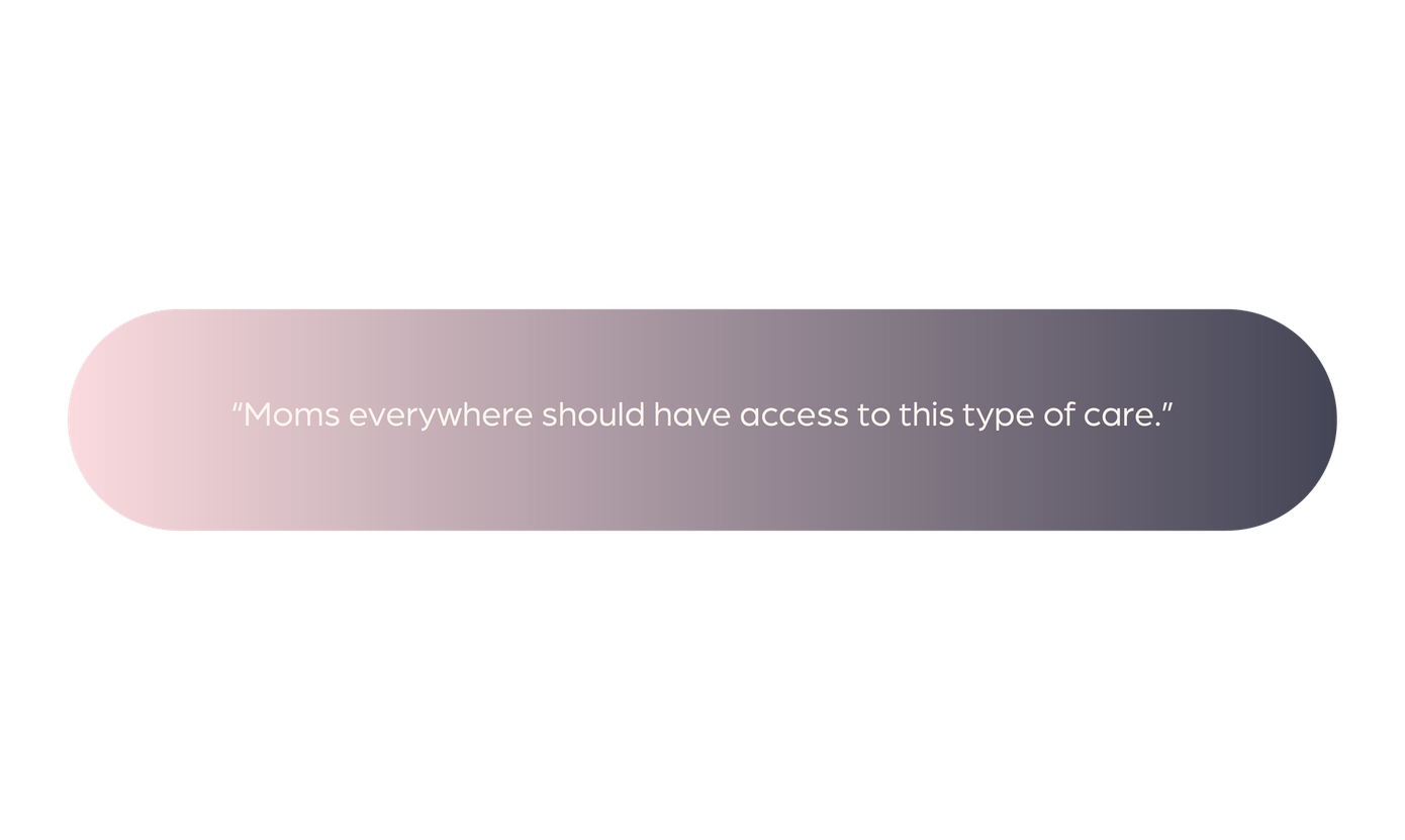 Client testimonial graphic with quote about helpful, nonjudgmental staff and a clean environment.