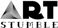 A black and white logo for art stumble