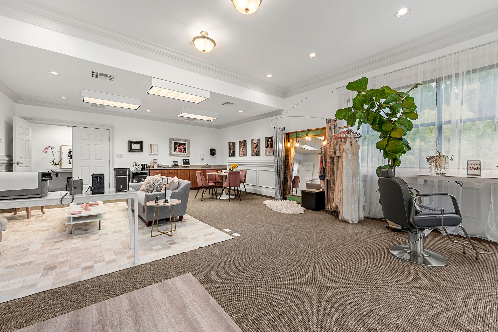 There is a large room with a lot of furniture in it.