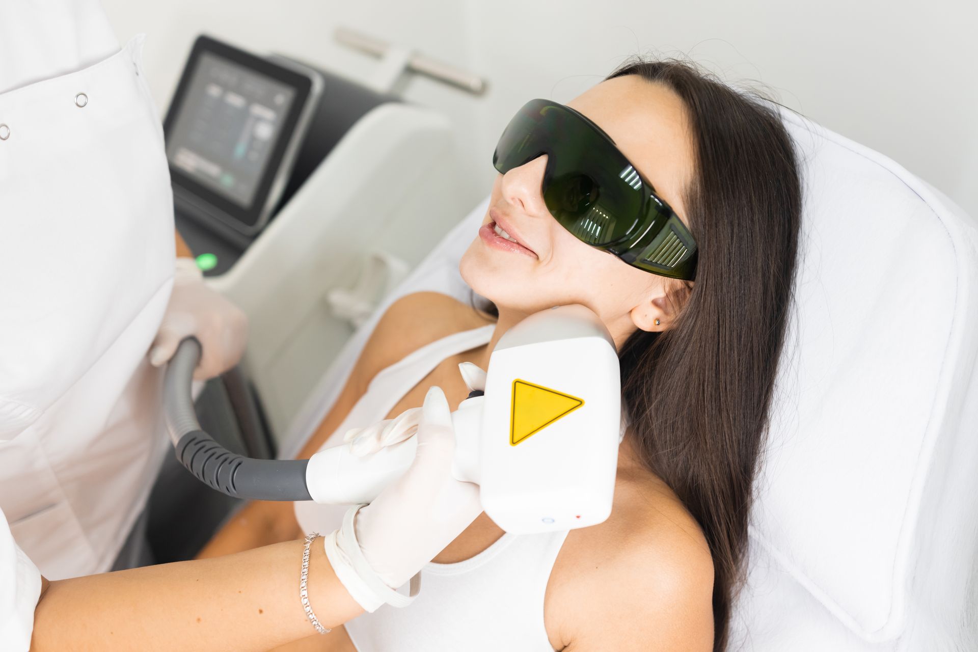 laser hair removal treatment on face