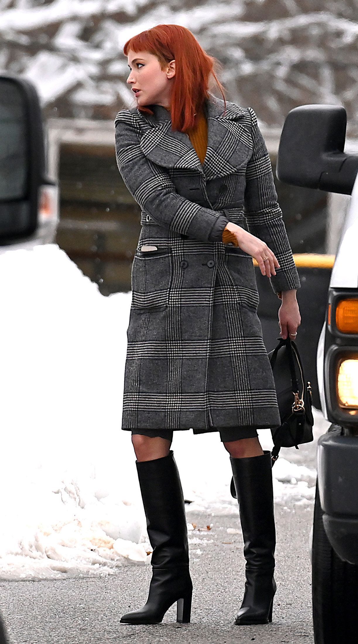 Jennifer Lawrence films a scene for the Netflix comedy