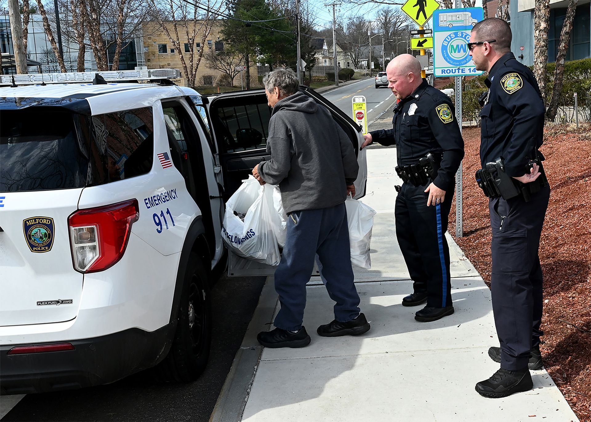 After requesting a discharge from Milford Regional Hospital, Consoletti waited in vain for a public bus outside the hospital. Hospital security called the Milford Police who resolved the situation by giving Consoletti a lift to his Water Street home, March 25, 2022