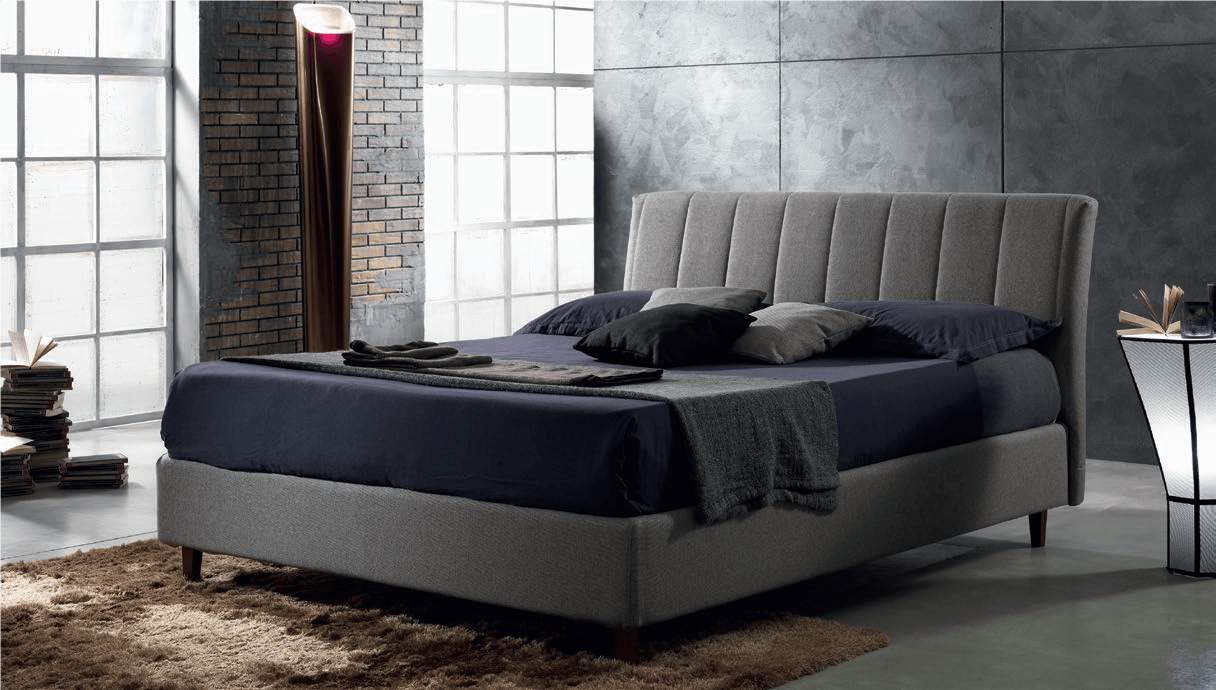 camera moderna con letto matrimoniale basso