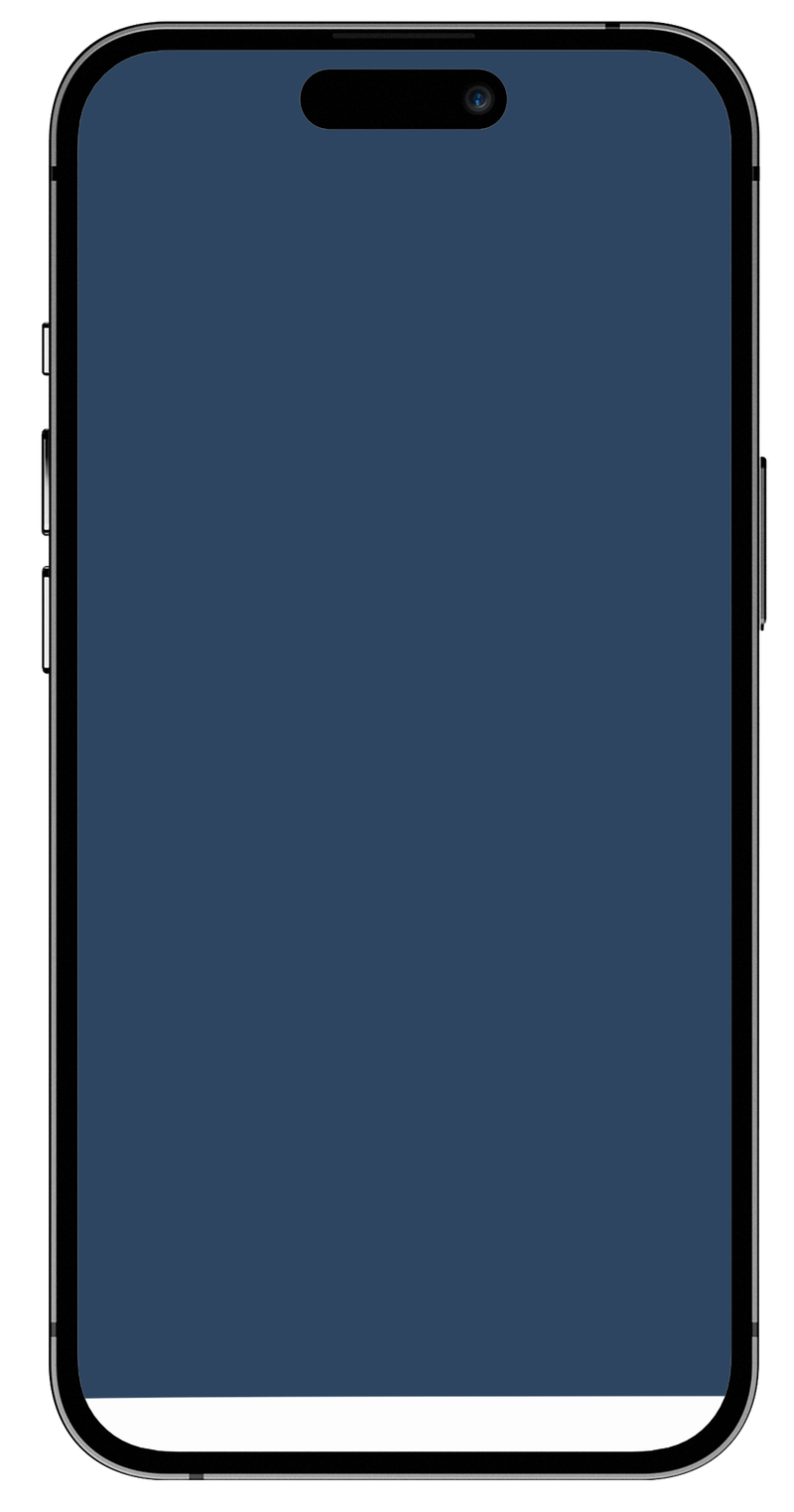 Smartphone with a blue screen and black frame.