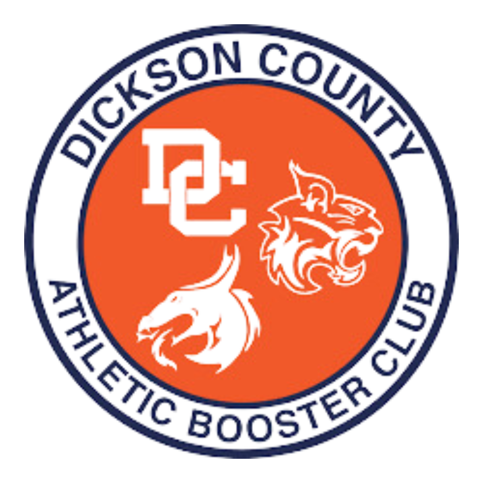 Dickson County Booster Club logo – sponsor of Kingdom Fence Company, supporting local community initiatives.
