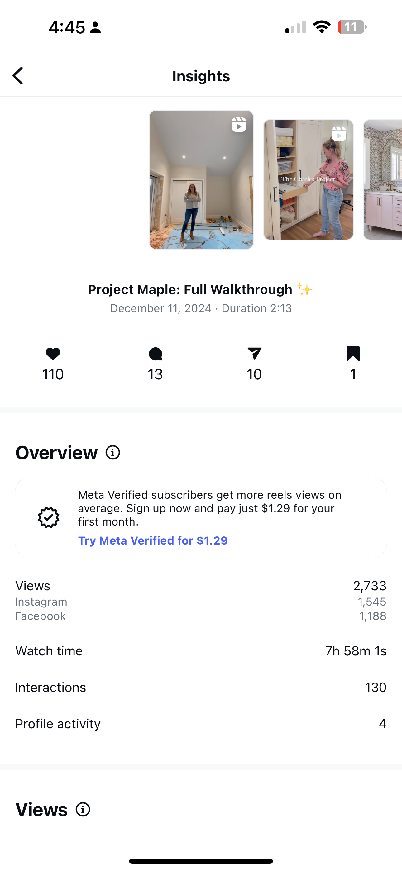 A screenshot of a person 's instagram page on a cell phone.