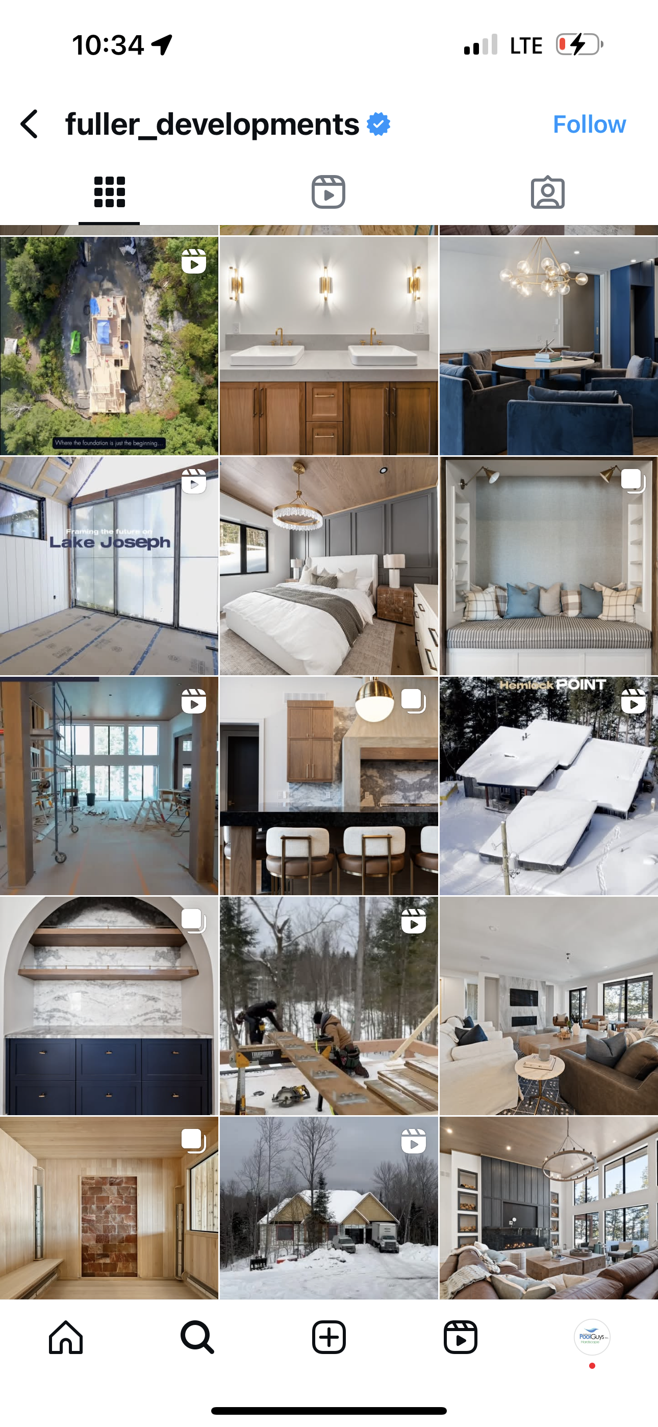 A collage of pictures of a house on a cell phone.
