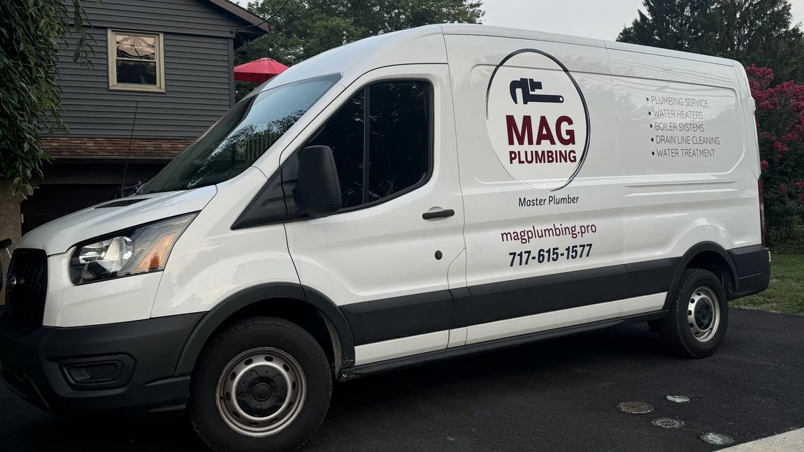 The service truck for MAG Plumbing in Ephrata, GA