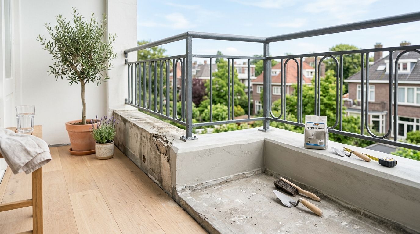 Balkon beton repareren