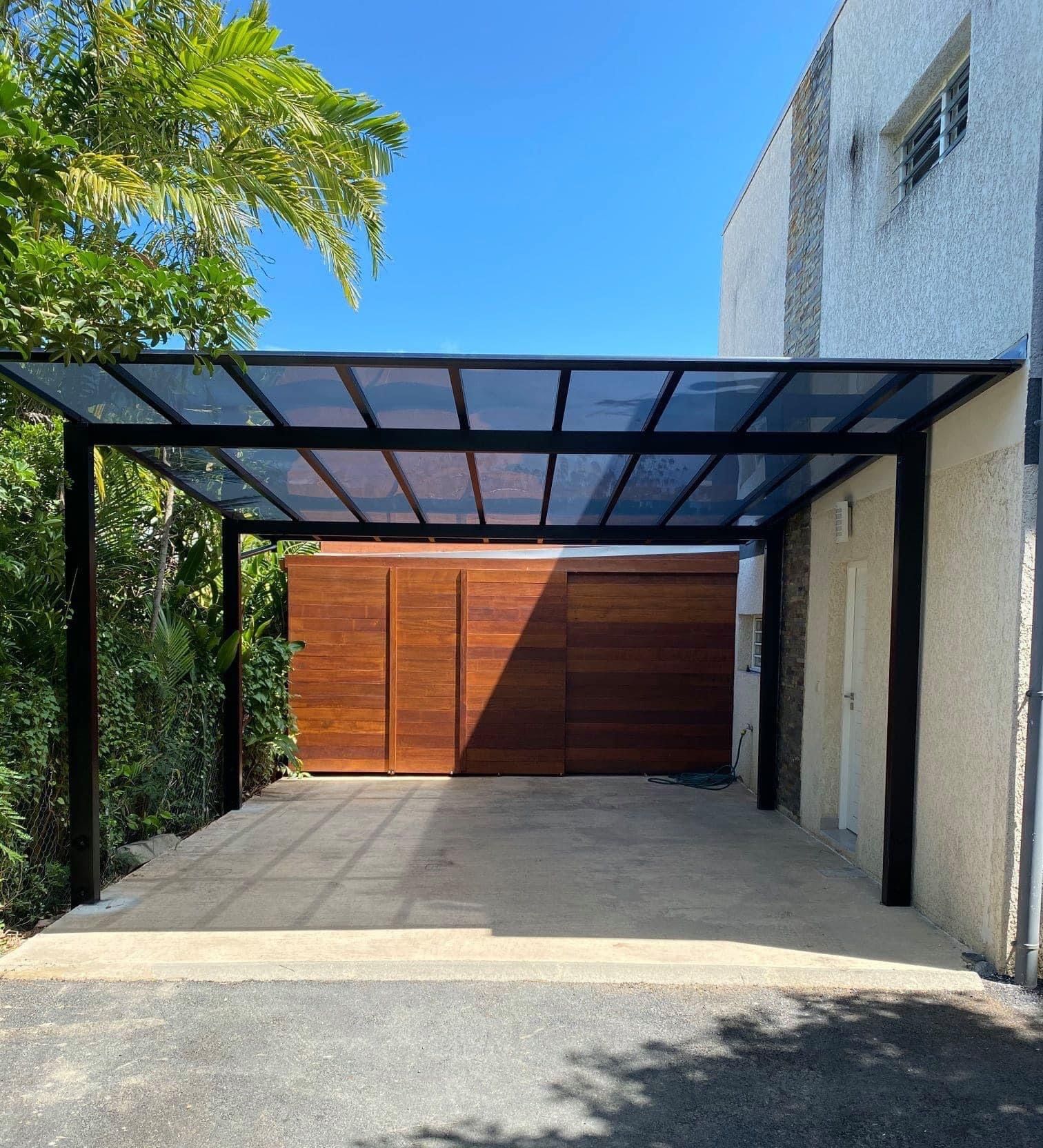 Carport toiture plate en aluminium résistant aux intempéries
