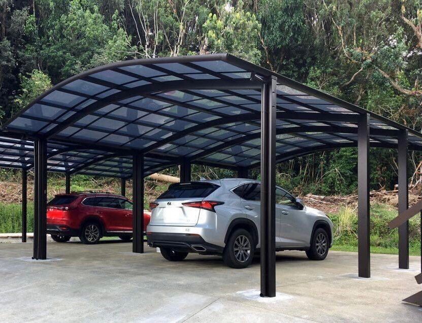 Carport Demi-lune pour deux voitures