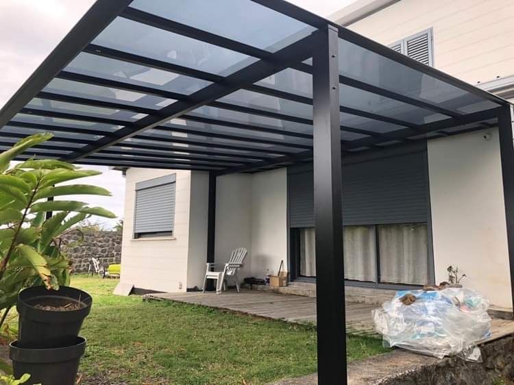 Carport toiture plate en aluminium avec revêtement anti-corrosion
