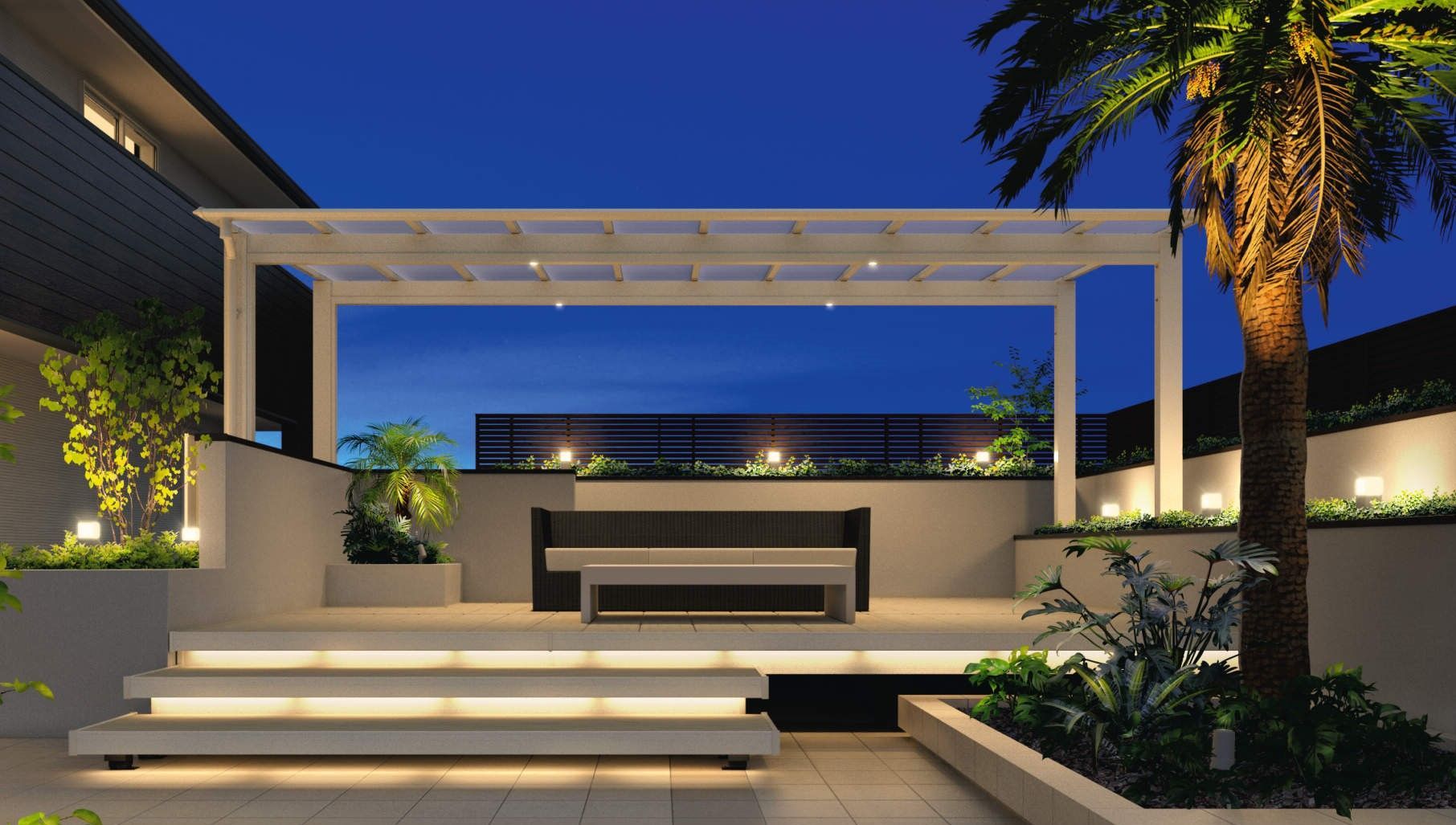 Carport toiture plate avec finitions en verre pour une esthétique élégante