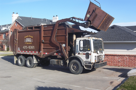 a commercial truck used for trash removal in Lincoln, NE