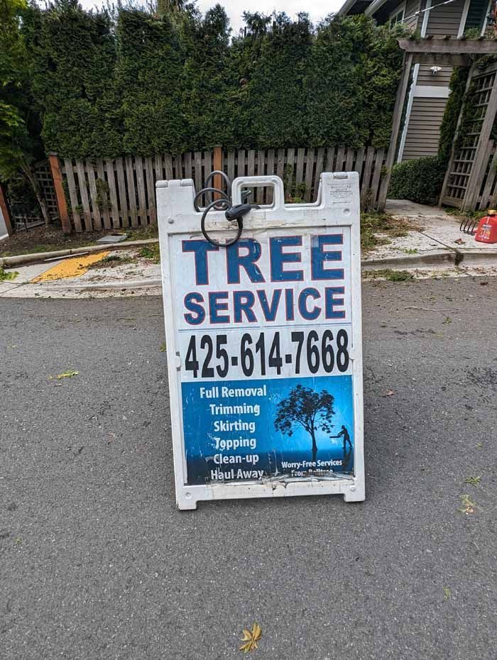 A-frame sign advertising 