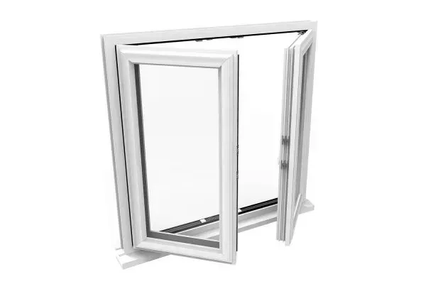 External view of a french casement window.